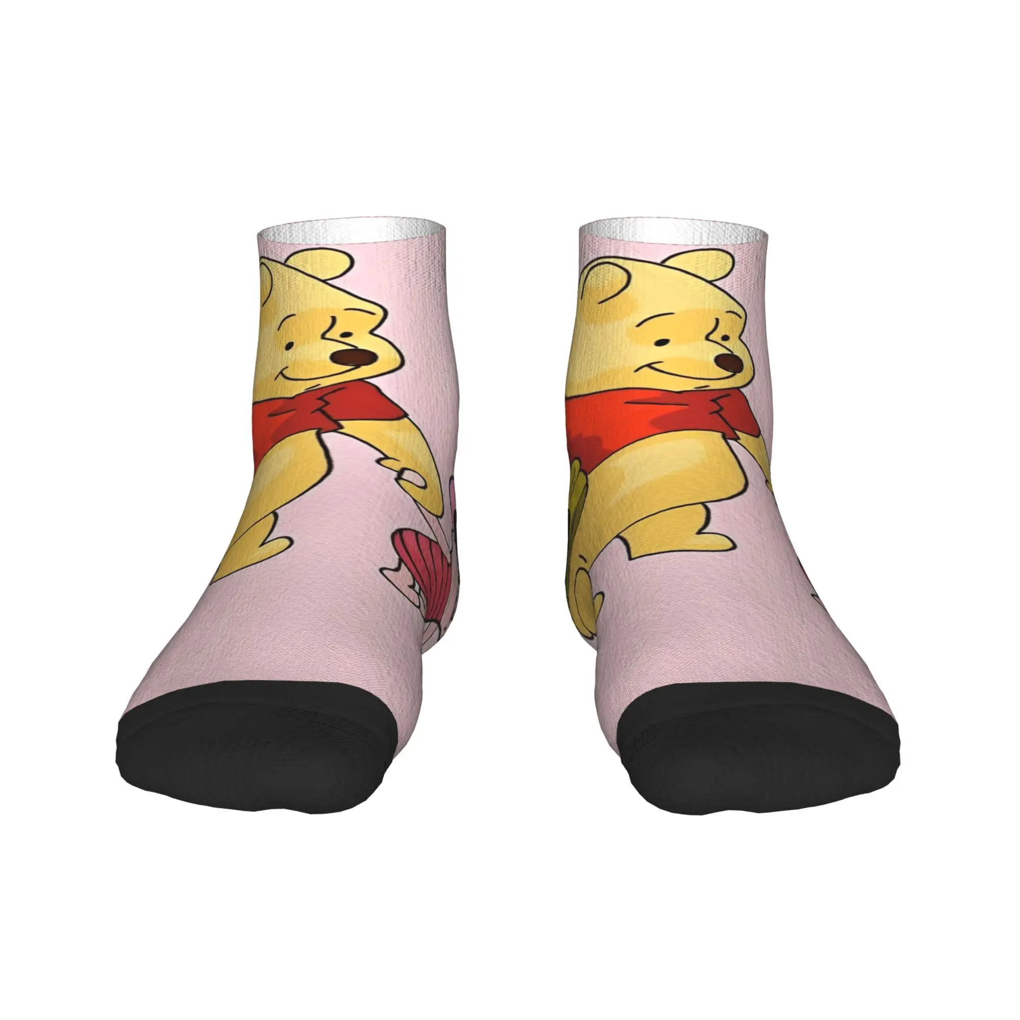 

Winnie The Pooh Ankle Socks Cartoon Honey Bear Printed Funny Casual Socks Spring Non Slip Skateboard Comfortable Sock For Men