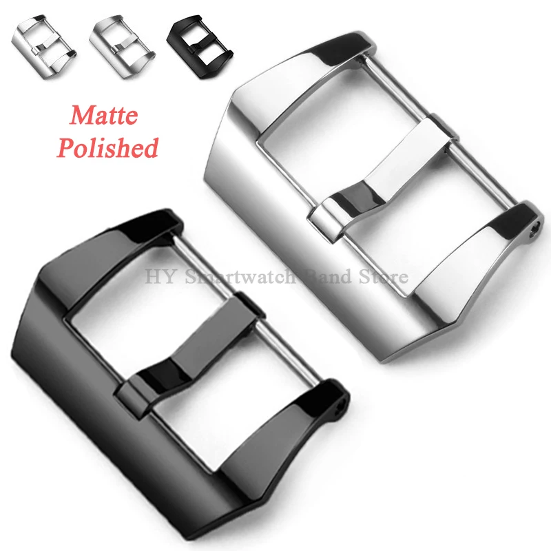 316L Stainless Steel Buckle for Panerai PAM Matte Polished Pin Clasp Silve Black Metal Watch Buckle 18mm 20mm 22mm 24mm 26mm