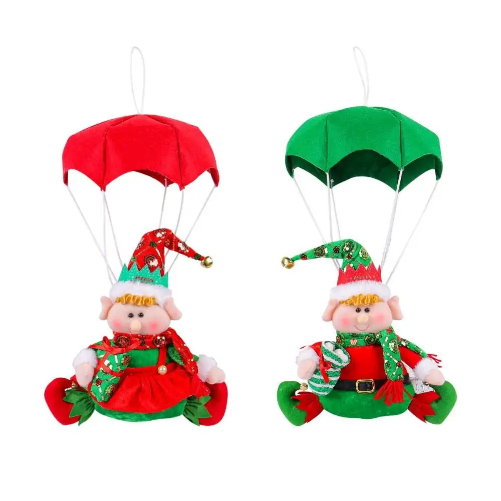 Festive Snowman Parachute Pendant Skydiving Elf Fabric Christmas Tree Doll Toy Fancy Cartoon Plush Doll Hanging Ornaments