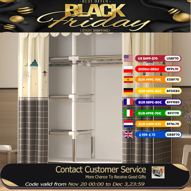 

Modern Metal Fabric Wardrobes Hanging Clothes House Living Room Closet Storage Organizer Lounges Roupeiros De Quarto Furniture