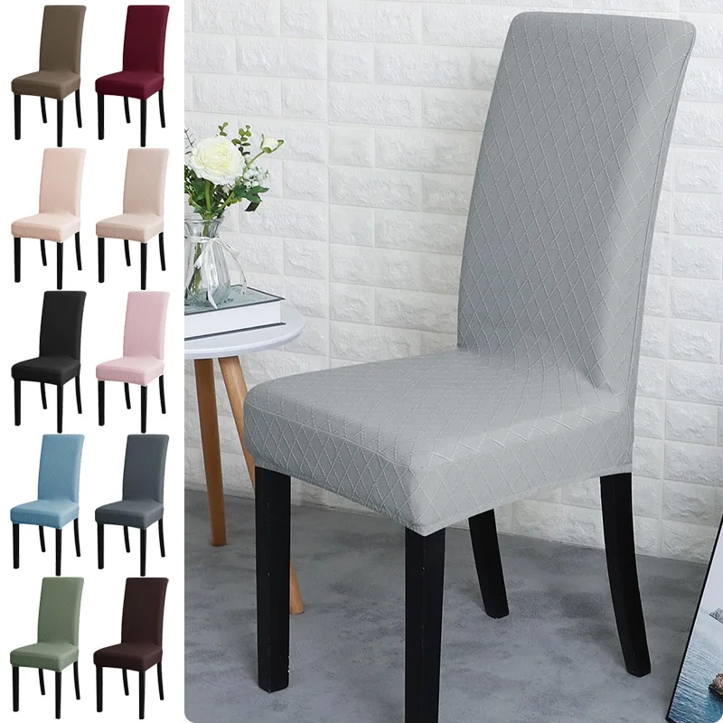 

1PC Spandex Dining Chairs Cover Jacquard Elastic Chair Covers for Dining Room Washable Parsons Adjustable Chair Covers