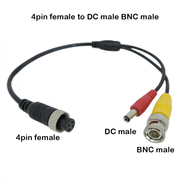 1pcs Aviation Head M12 4Pin male female to BNC DC RCA MALE FEMALE Extension Connector Cable Adapter for CCTV Camera Security