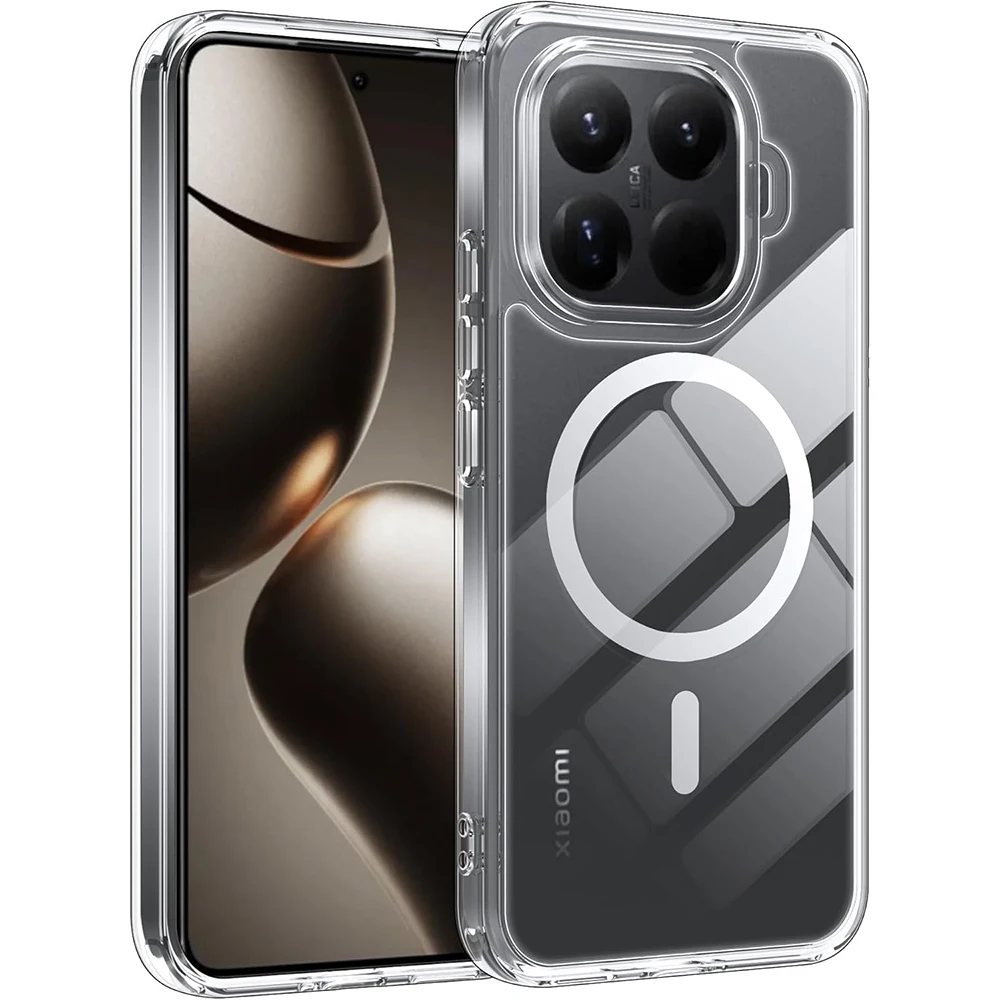 Hülle für Magsafe, stark magnetisch, kabelloses Laden, stoßfest, harte Acryl-Klarsichthülle für Xiaomi 17T Pro Xiaomi17TPro 5G