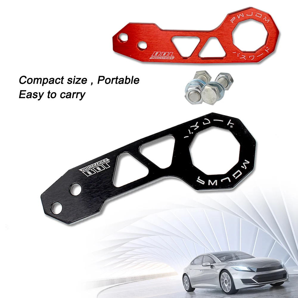 Barra de remolque rómbica para parachoques trasero de coche, herramientas de remolque universales de aleación de aluminio para JDM, gancho de remolque delantero, AK-8108