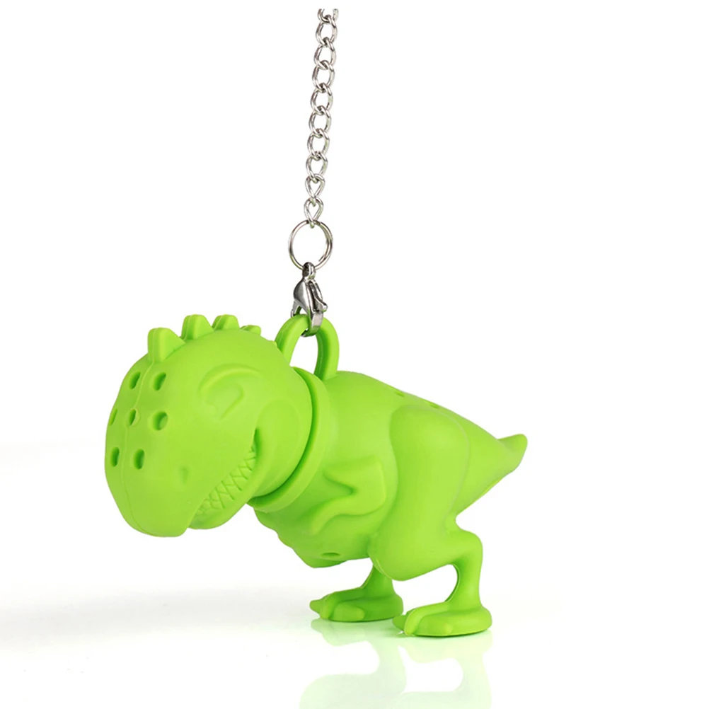 سيليكون ديناصور Infuser الأخضر فضفاض ورقة الشاي تصفية أدوات المطبخ تصميم الكرتون سهلة التنظيف Bpa الحرة مصفاة شاي