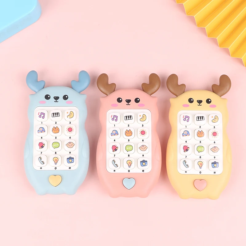 Baby's Music Sound Phone Toy, Teether Simulação Telefone, infantil brinquedo educativo precoce, presente de aniversário para crianças