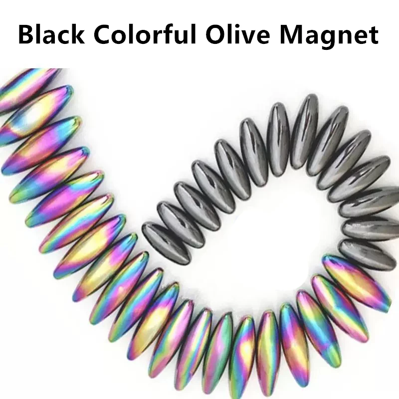 Ímãs de geladeira pretos coloridos, bola magnética forte de rugby, pedra caída, contas magnéticas ovais, massageador de cuidados de saúde, brinquedo para aliviar o estresse