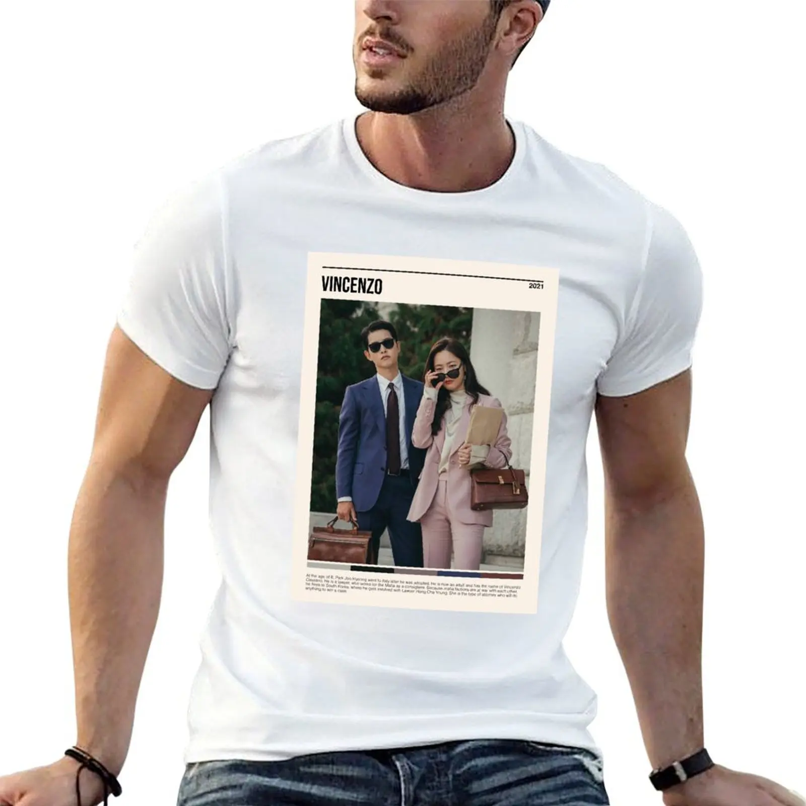 

Vincenzo, Minimalist kdrama (2021) T-Shirt anime t shirts for man cotton t shirts man 100% T-Shirt