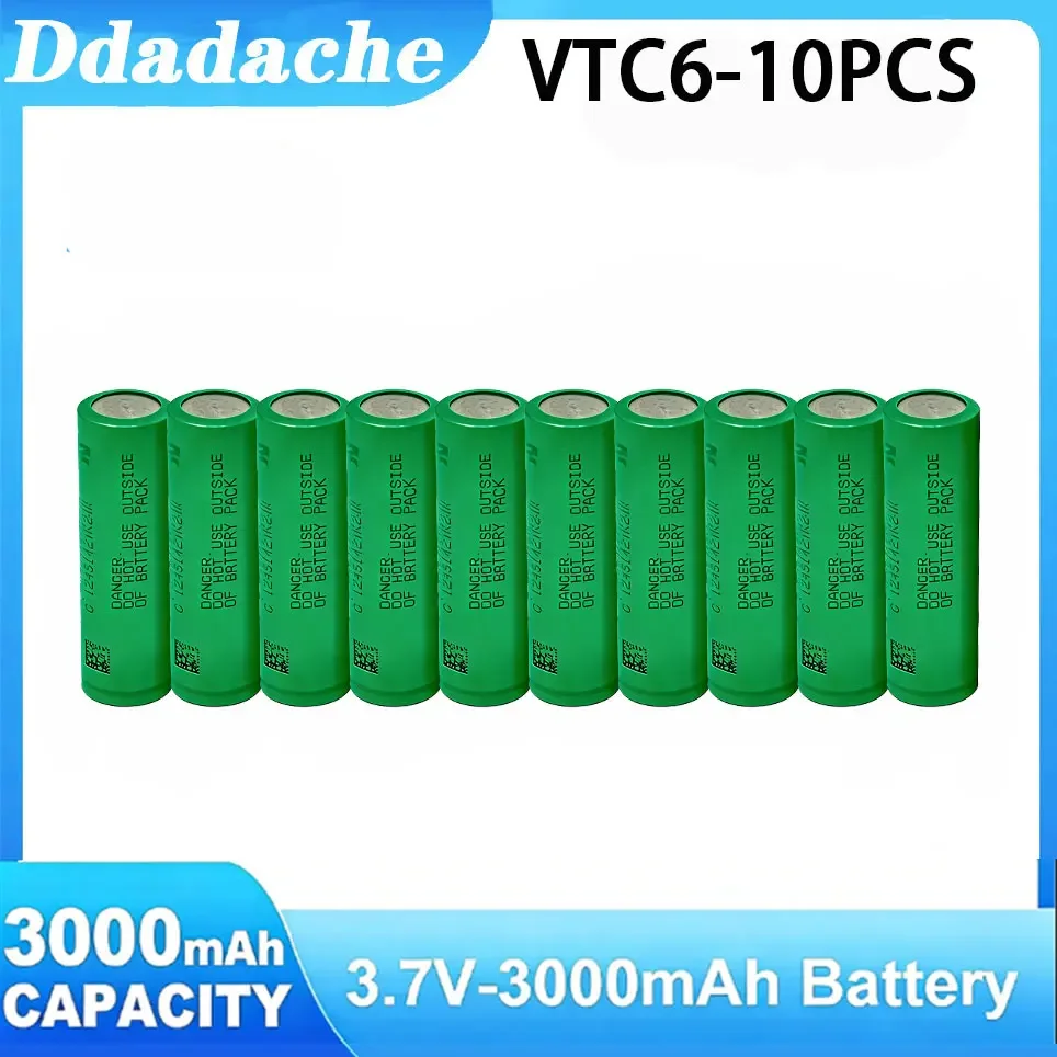 Original 18650 VTC6 3,7V 3000mAh wiederaufladbare Lithium-Batterie, 30A Entladung, geeignet für Elektrowerkzeug-Schraubendreher und E-Zigaretten-Akkus.