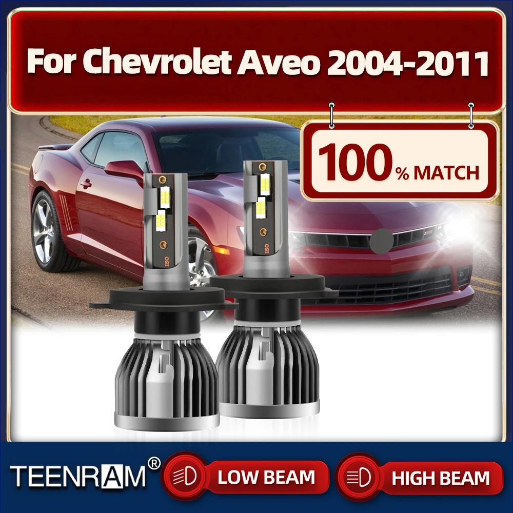 2x H4 LED Headlight Bulbs 120W 20000LM Car Headlamps 12V 24V For Chevrolet Aveo 2004 2005 2006 2007 2008 2009 2010 2011