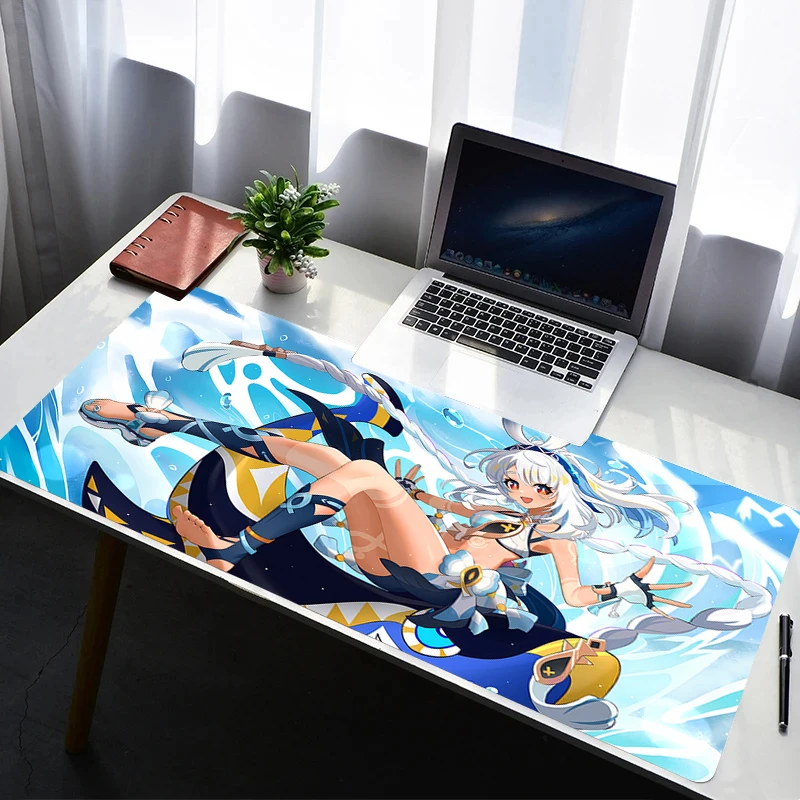 Mouse Pad Laptop Rubber Extended Desktop Mat Computer Gamer G-genshin Impact Mualani Mousepad PC Gaming Accessories Keyboard Pad