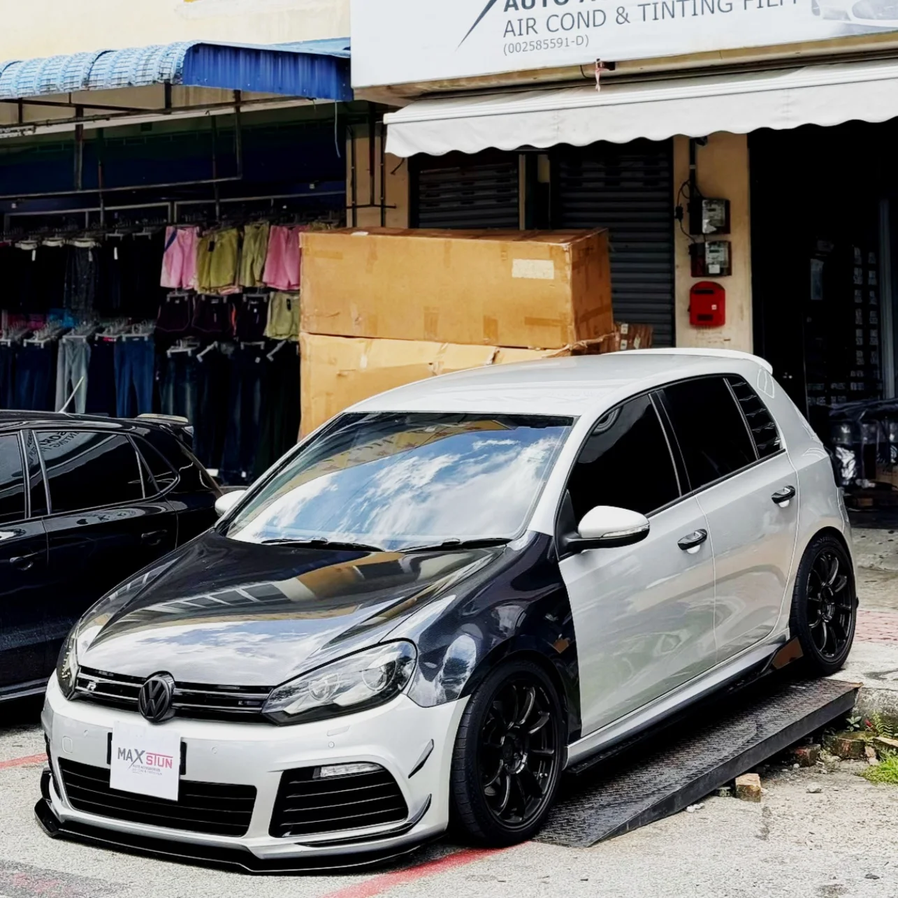 For Volkswagen Golf 6 MK6 R R20 2008-2013 Front Bumper Side Spoiler Splitter Fog Lamp Grille Trim Air Blade Gloss Black ABS - view 4