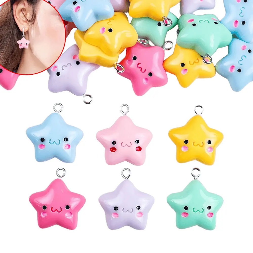 3/11/22 قطعة المعلقات متعددة الألوان على شكل نجمة ، أقراط قلادة ذاتية الصنع ، لإكسسوارات تزيين هدايا عيد الحب والهالوين #1