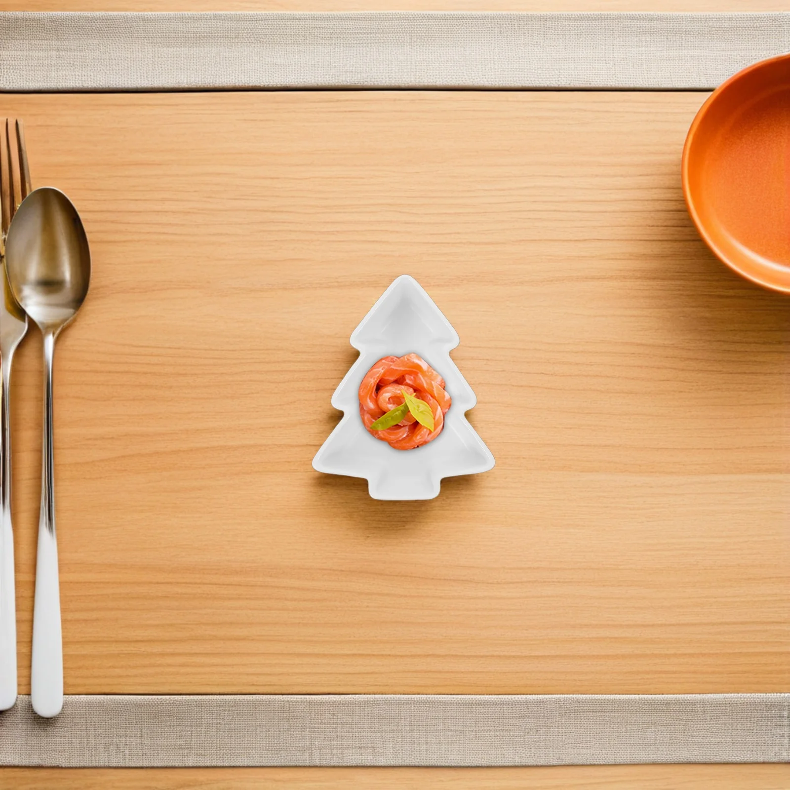 

2Pcs Christmas Tree Shaped Ceramic Snack Tray Festive Holiday Serving Plate Dessert Tray Party Christmas Dessert Plates