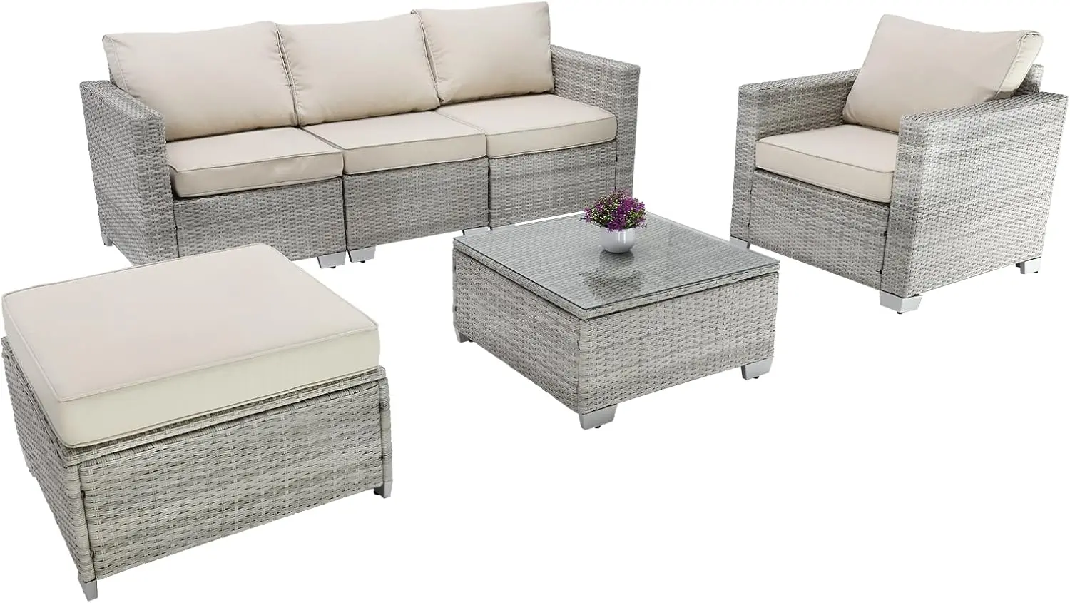 Patio Furniture Set Outdoor Furniture,Patio Furniture with Coffee Table,Outdoor Patio Furniture,Patio Sectional for Garden,Lawn