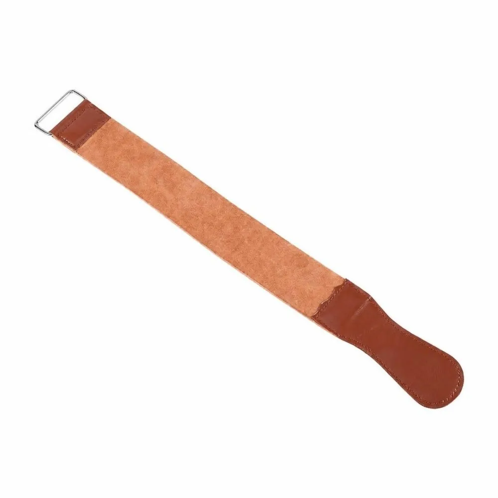 Leather Leather Razor Strop Brown Manual Using Straight Razor Strop Double-Sided Easy to Use Barber Sharpening Strop