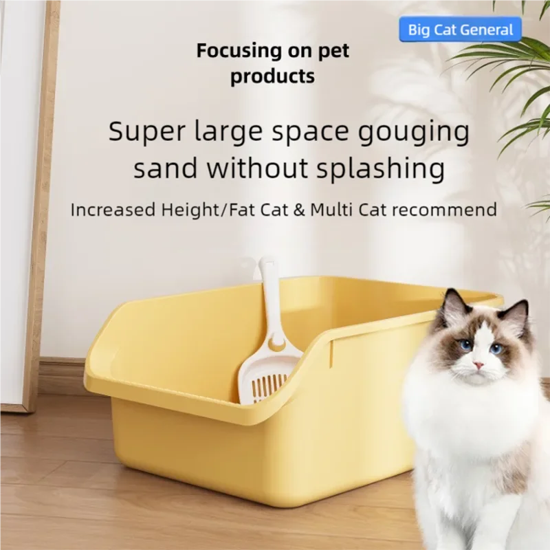 Cat litter box extra large, fully semi enclosed cat poop box, splash proof with sand, extra small size, kitten toilet, cat suppl