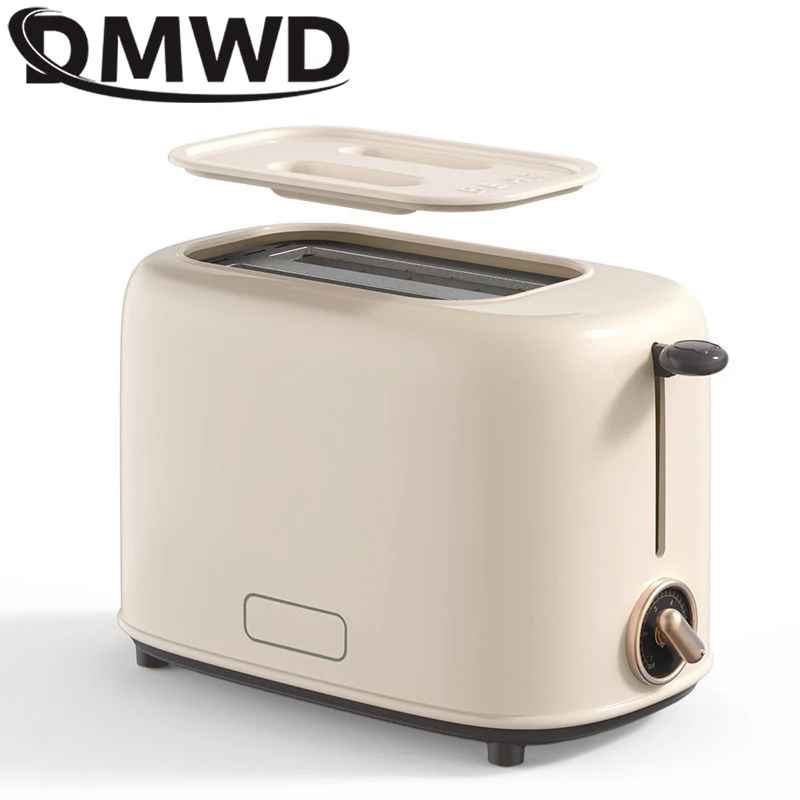 DMWD Household Toaster With 2 Slices Slot Automatic Warm Multifunctional Breakfast Bread Baking Machine 680W Toast Maker EU US