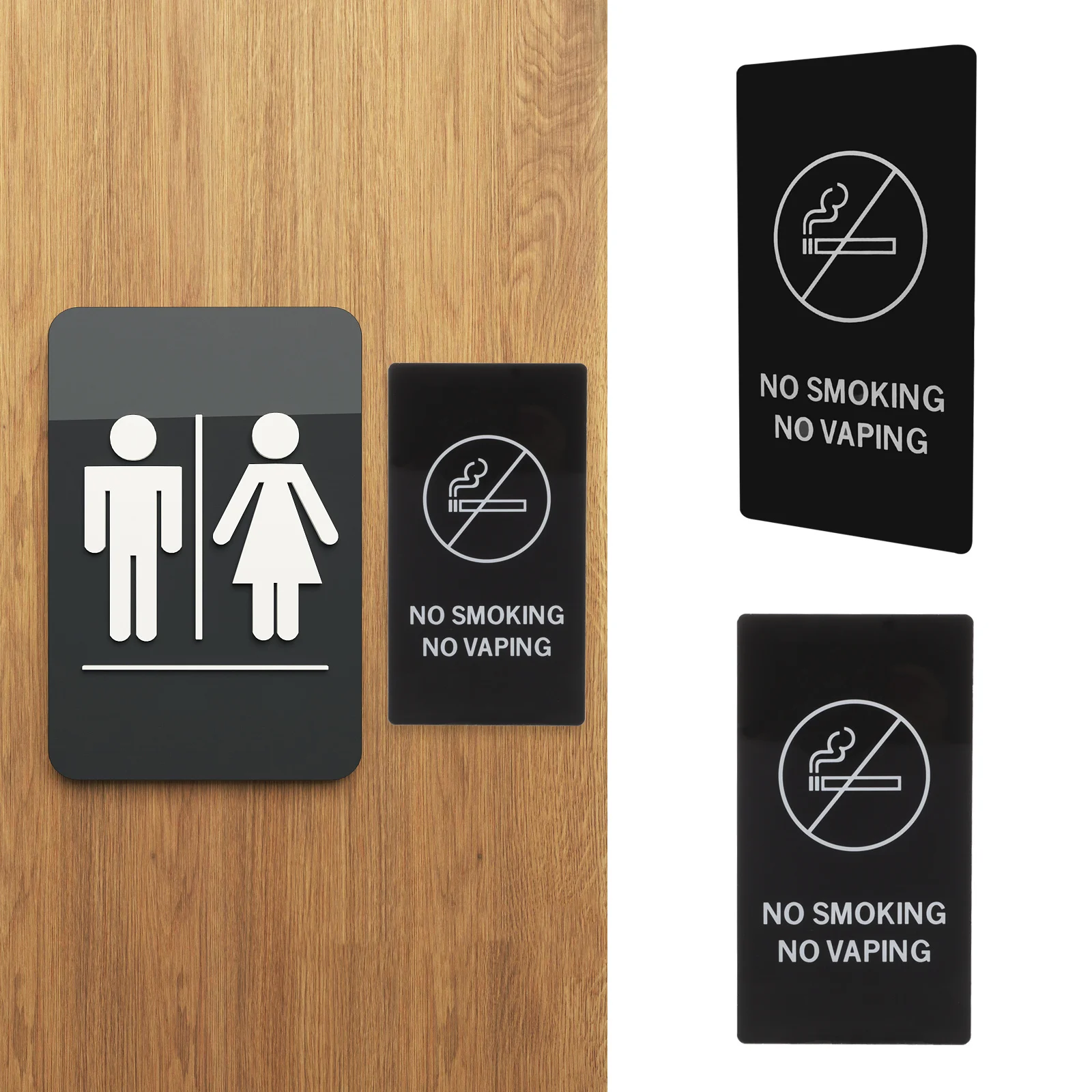No Smoking Sign Acrylic Safety Warning Board For Public Places Toilet Office Hotel Wall Sticker Rectangular No Smoking Indicator