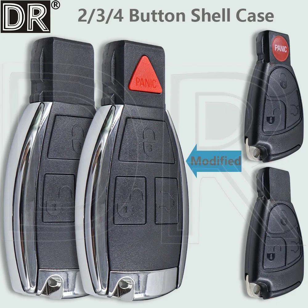 DR 2/3/4 Button Car Remote Key Fob Case Replacement Shell Case For Mercedes Benz W203 W204 W211 Class B C E ML S CLK CL SL SLK