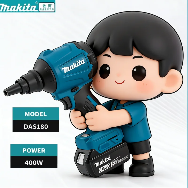 

Makita DAS180 rechargeable air dust collector with drill brush for cleaning and blowing 18V wireless lithium battery charging