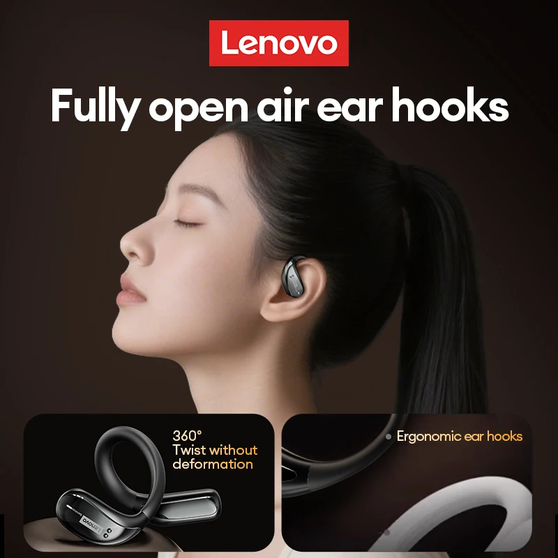 Lenovo LE505 OWS Wireless Earphone Ear Hook Stable Low Latency Bluetooth 6.0 Headphone Long Battery Life Music Waterproof Earbud