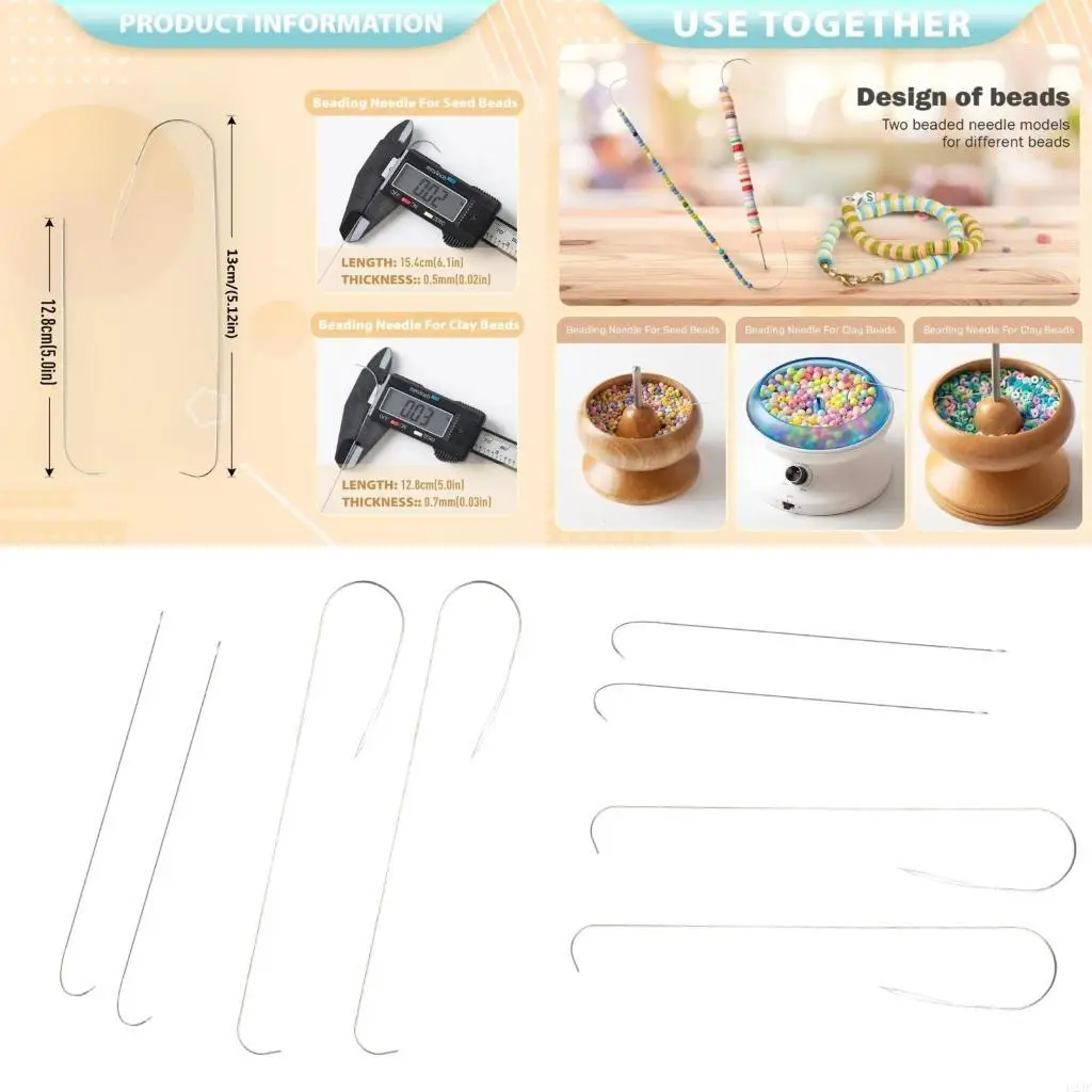 

4pcs Fine Beading Needle for Intricate Jewelry Crafting and Stylish Designs