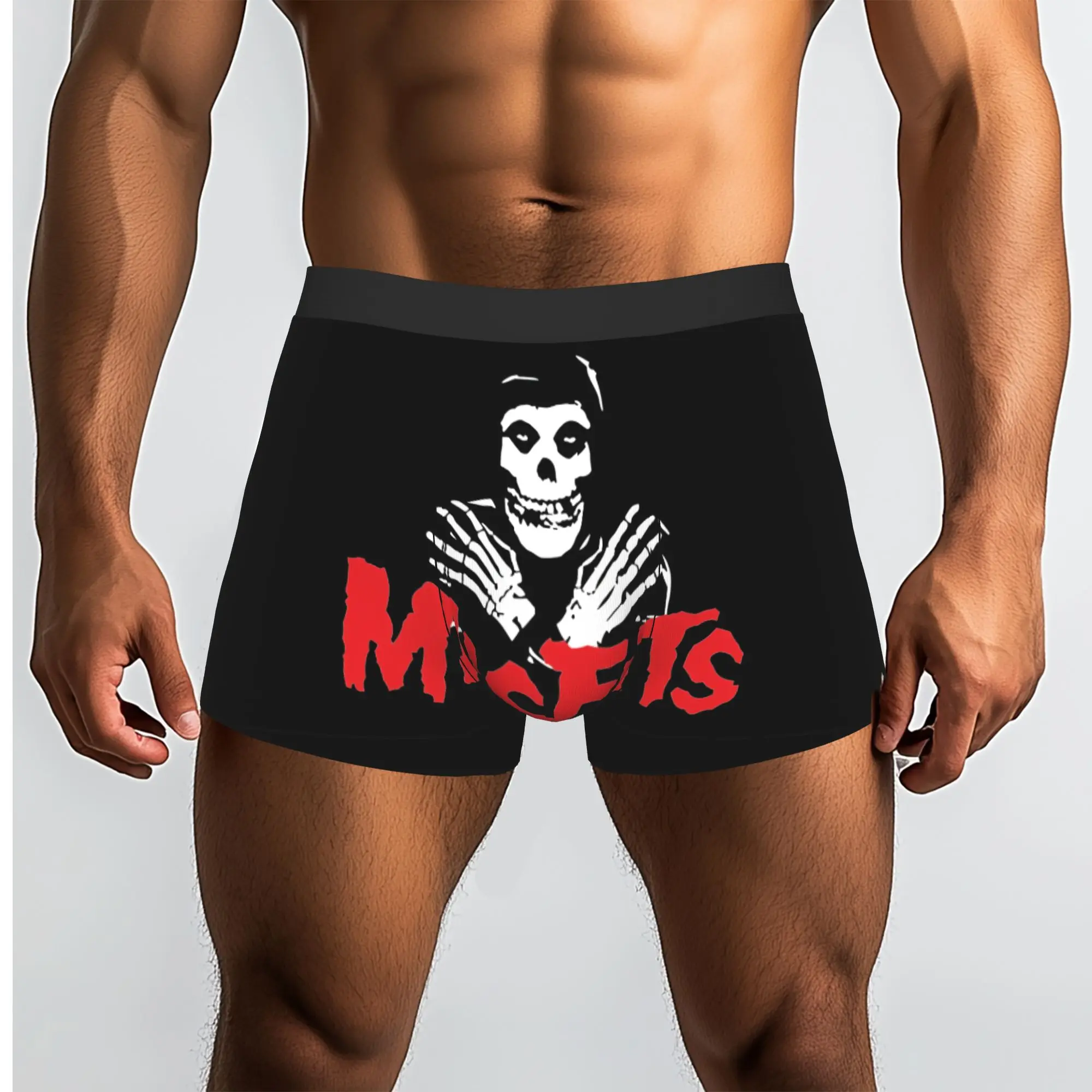 Custom Rock Punk Band Misfits Skull Face Boxer Shorts For Homme 3D Printed  Underwear Panties Briefs Stretch Underpants