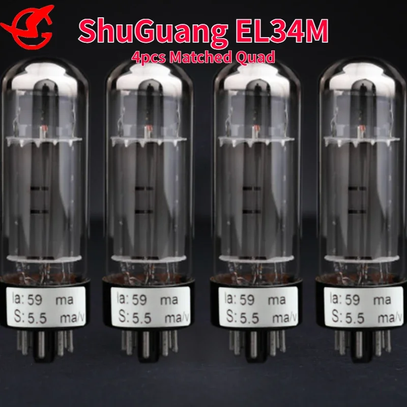 ShuGuang Re-engraving EL34M Vacuum Tube Upgrade EL34 EL34A EL34B 6CA7 Tube Valve Matching Amplifier High Fidelity Matched Quad