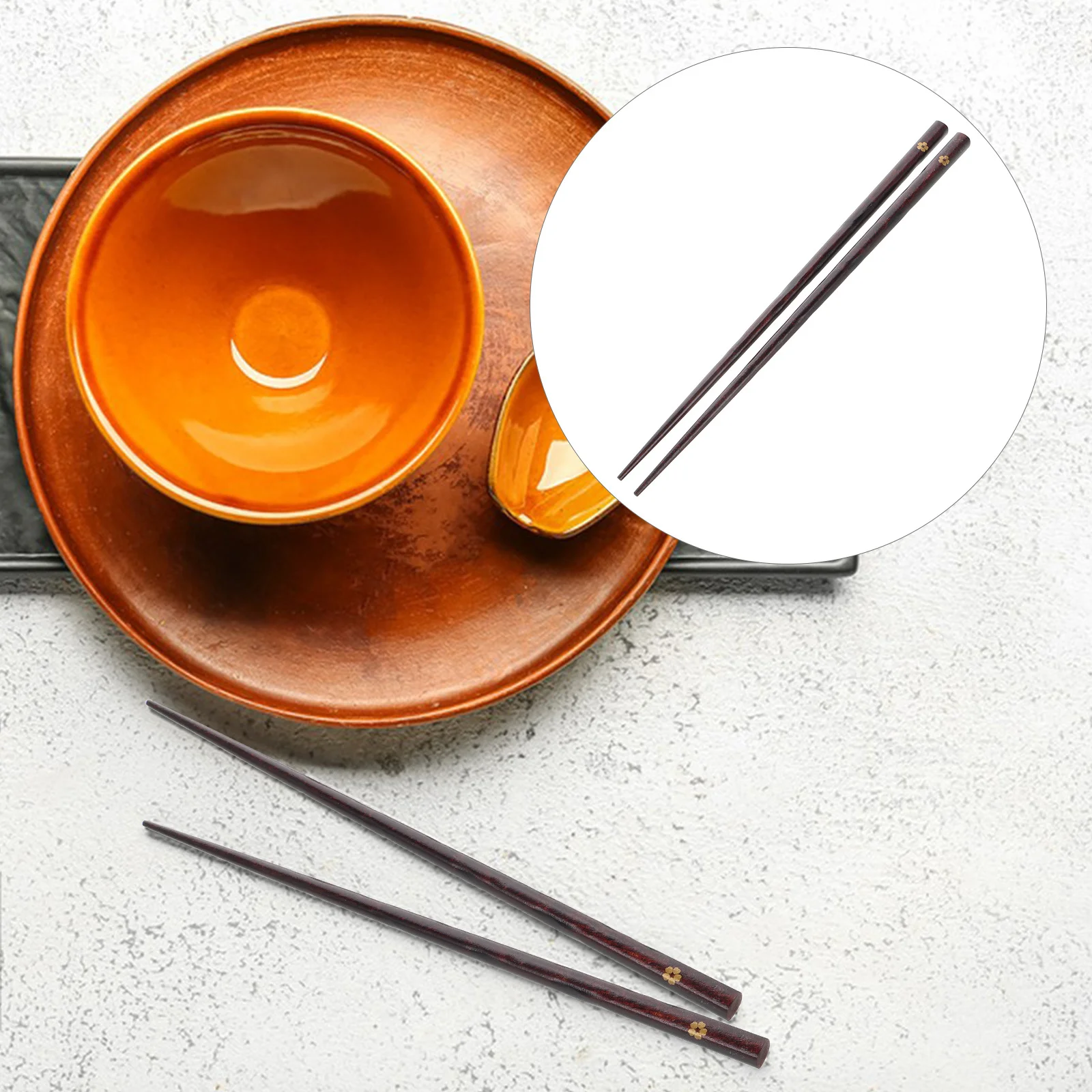 

Luxury Non-Slip Wooden For Family Reusable Cherry Blossom Pattern Long Cooking Chopsticks For Sushi Pho Noodles Kitchen Flatware