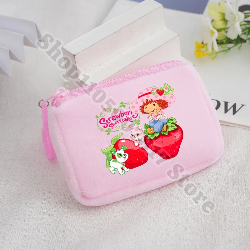Children Anime Plush Coin Purse Strawberry Shortcake Girl Cute Wallet Kids Cartoon Printed Money Bag Accessories Storage Pouch view 6