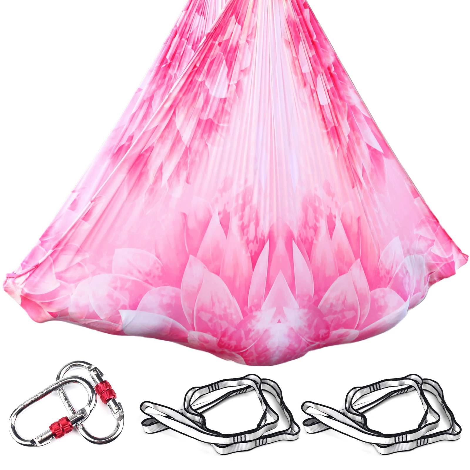 8m Aerial Yoga Hammock Set Aerial silks Ombre Gradient Color Yoga Fitness Stretch Belt For GYM Indoor Yoga Studio