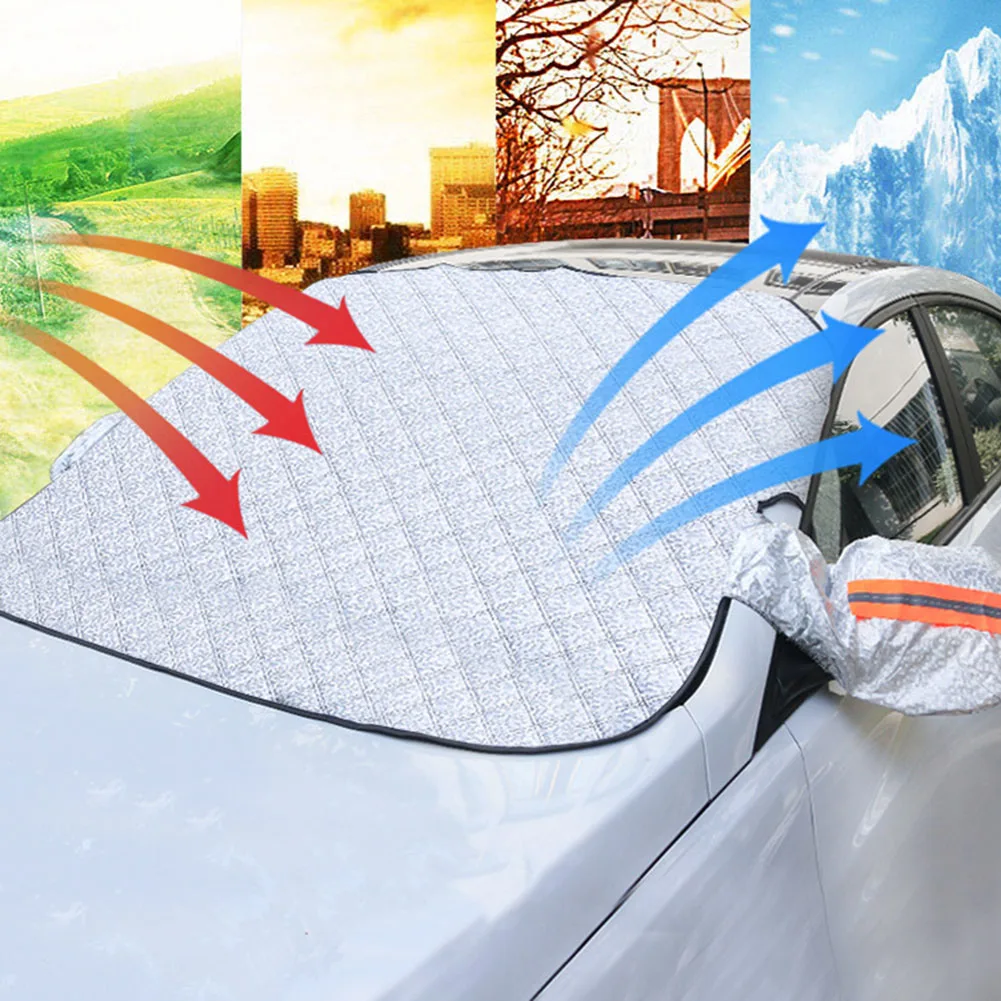 Thickened Car Windscreen Cover For Winter With 9 Magnets For Most Cars 225x110cm Snow Shield Cover Sun Protection Sunshade