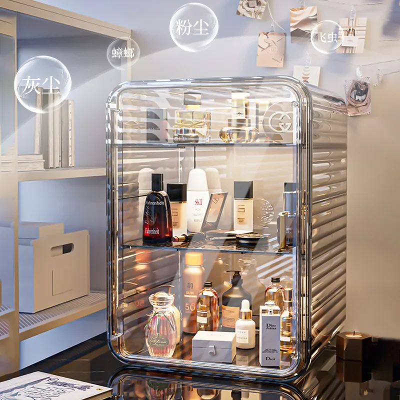 Desktop Storage Box Plastic Transparent Acrylic Cosmetics Rack Skin Care Product Storage Box Cup Holder Dust-proof Finishing