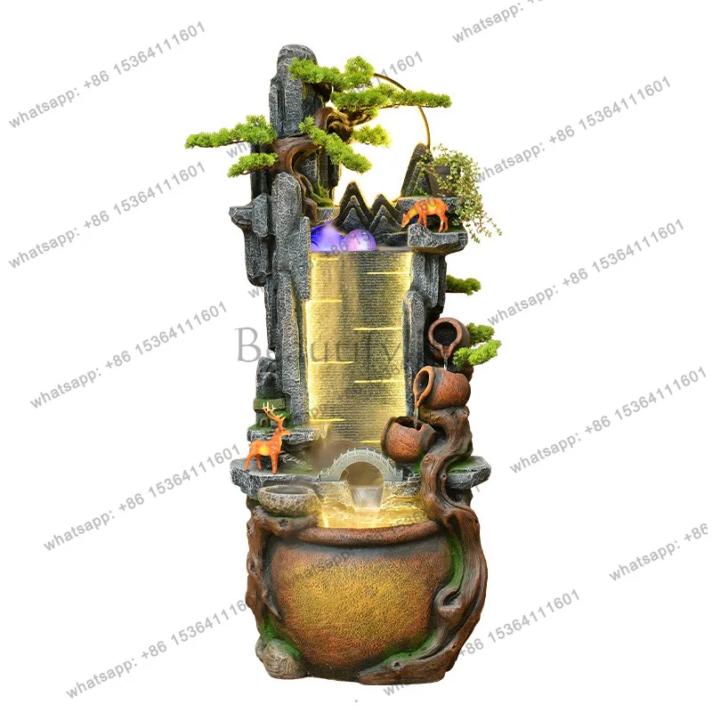 Chinese Zen rockery pastoral flowing water fountain landscape living room office humidifier