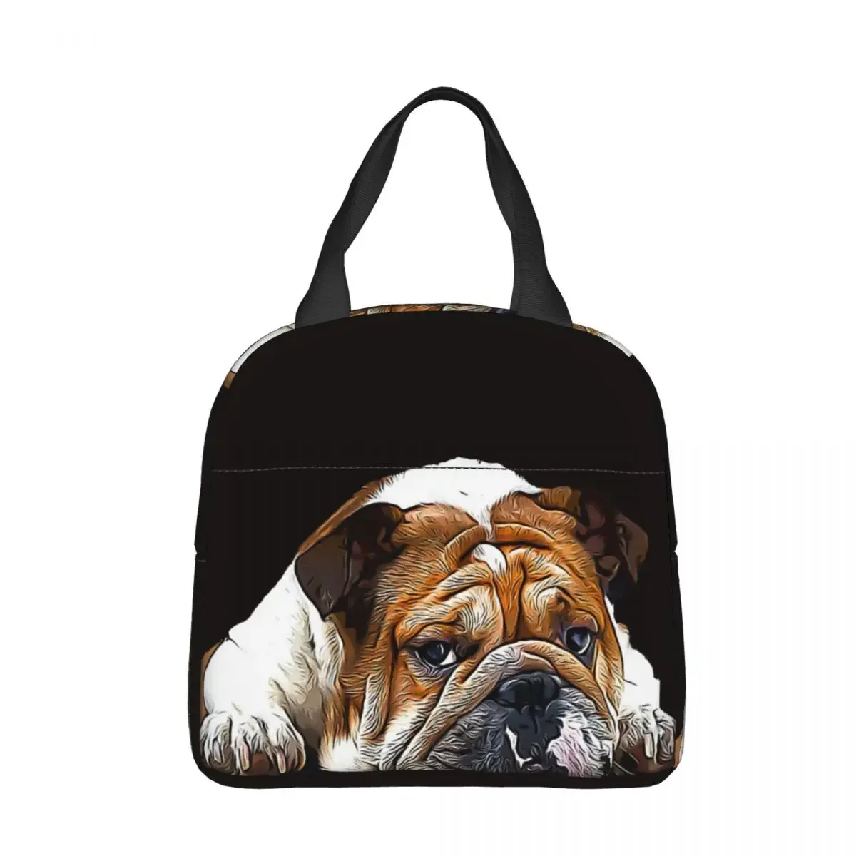 English British Insulated lunch bag French Bulldog Frenchie Dog Women Kids Cooler Bag Thermal Portable Lunch Box Ice Pack Tote