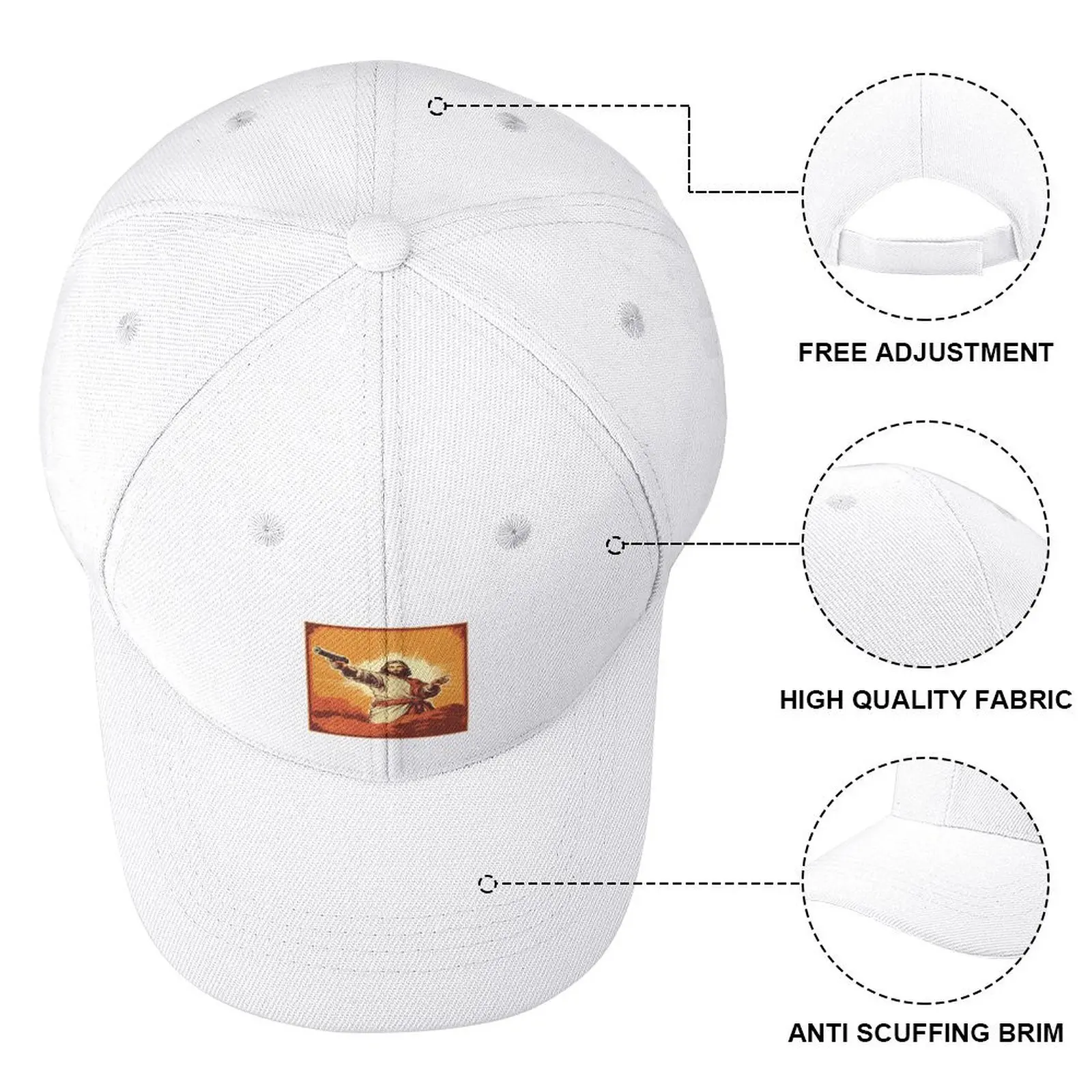 Jesus with Gun Baseball Cap Sports Cap Streetwear Military Cap Man Caps Male Women's