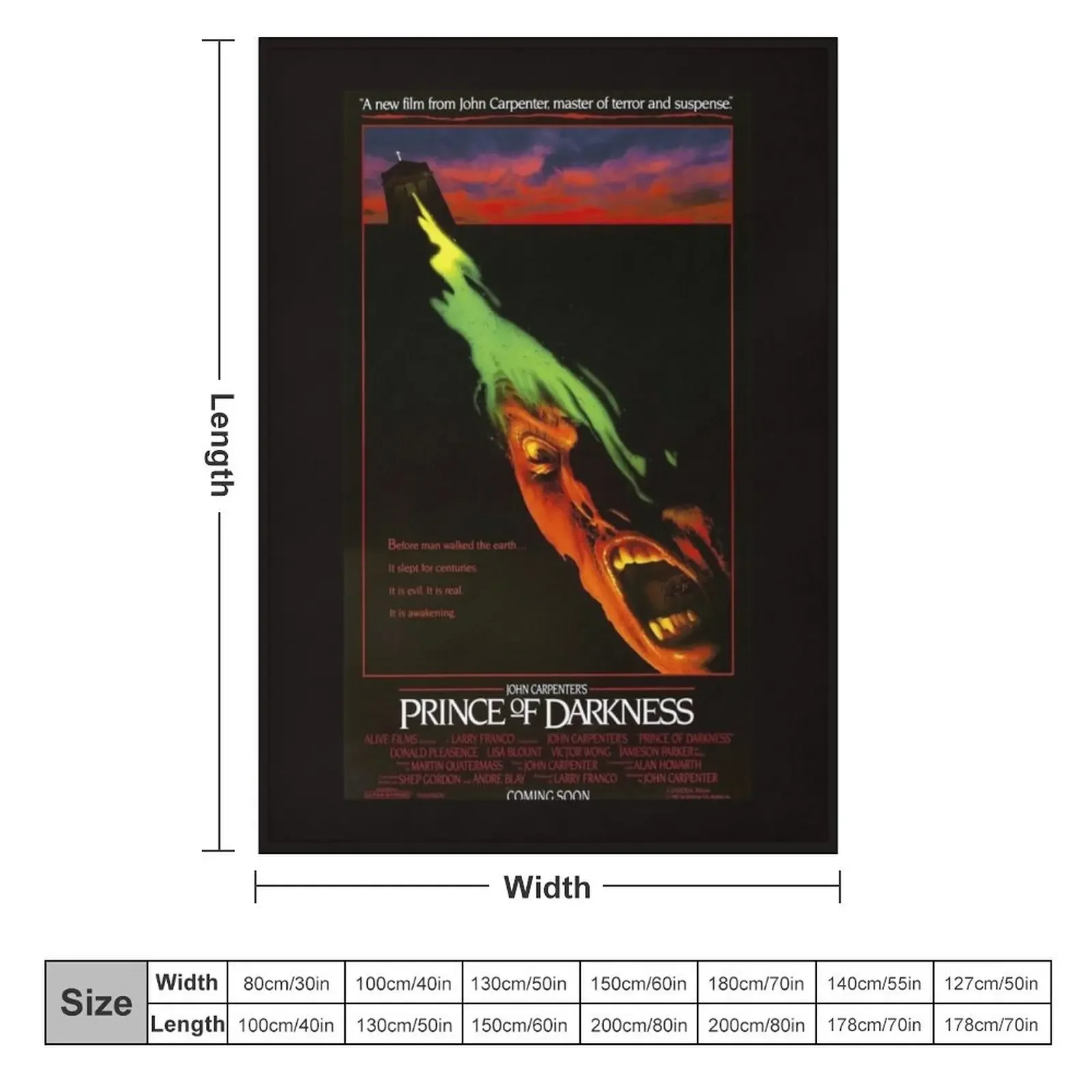 Prince of Darkness 1987 Movie Poster Art Classic . Throw Blanket Sofa Shaggy Polar Luxury Designer Blankets