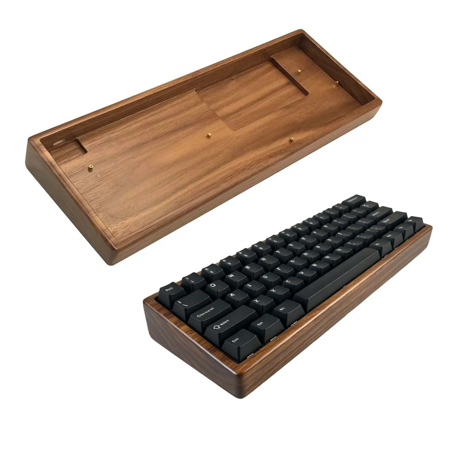 Custom Wooden Walnut Beach Mechanical Keyboard 60 Case Compatible with GH60 Wooting 60he RAKKA 64 RGB Kit Optional Gift