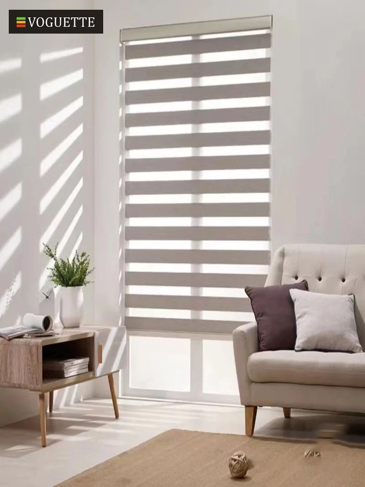 Persianas de cebra con ventana motorizada, persianas enrollables de doble capa, tonos transparentes duales, filtrado de luz para día y noche, tamaño personalizado