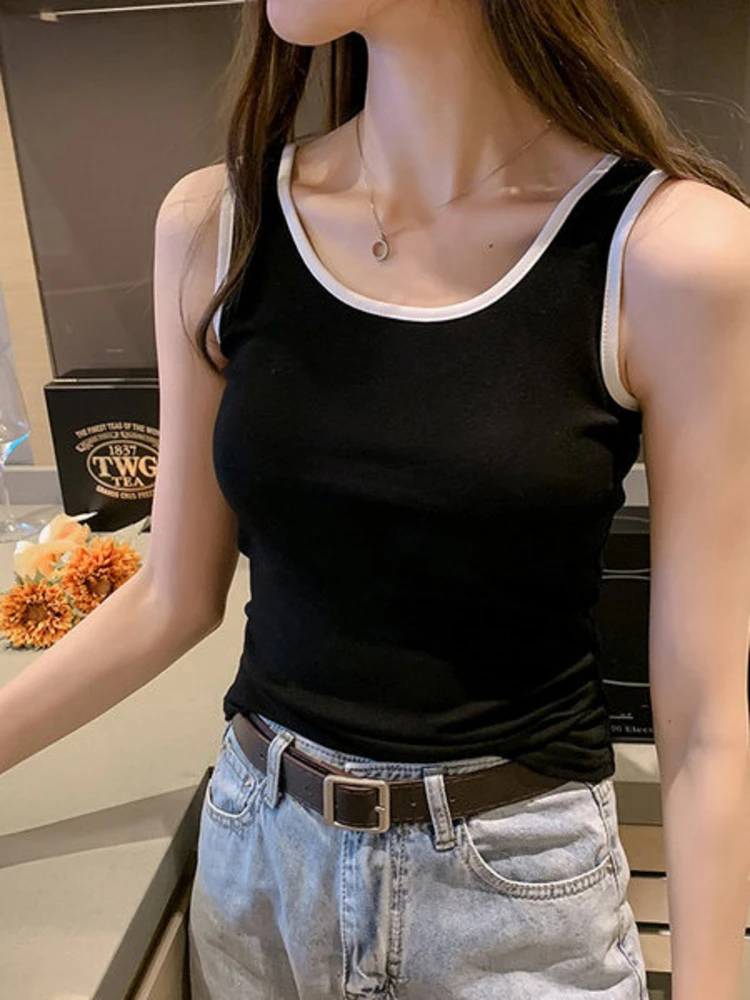Spicy Girl Slim Fit Strap Vest Women's Style Sleeveless Base Spring Color Collision 2026 New Outerwear Fashionable Top