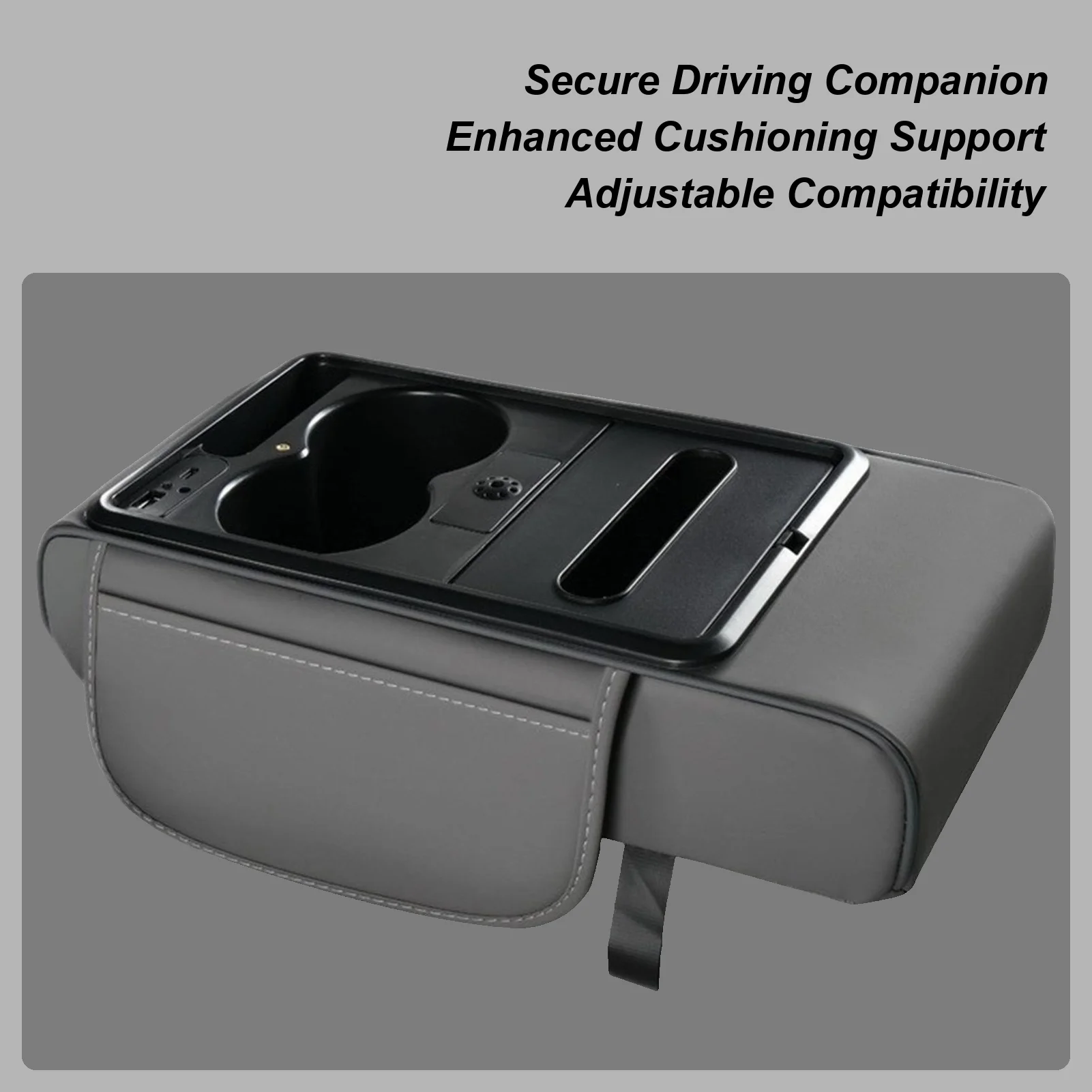 

Car Armrest Box Heightening Cushion With Cup Holder Tissue Box Side Storage Pocket universal Auto Interior Accessories
