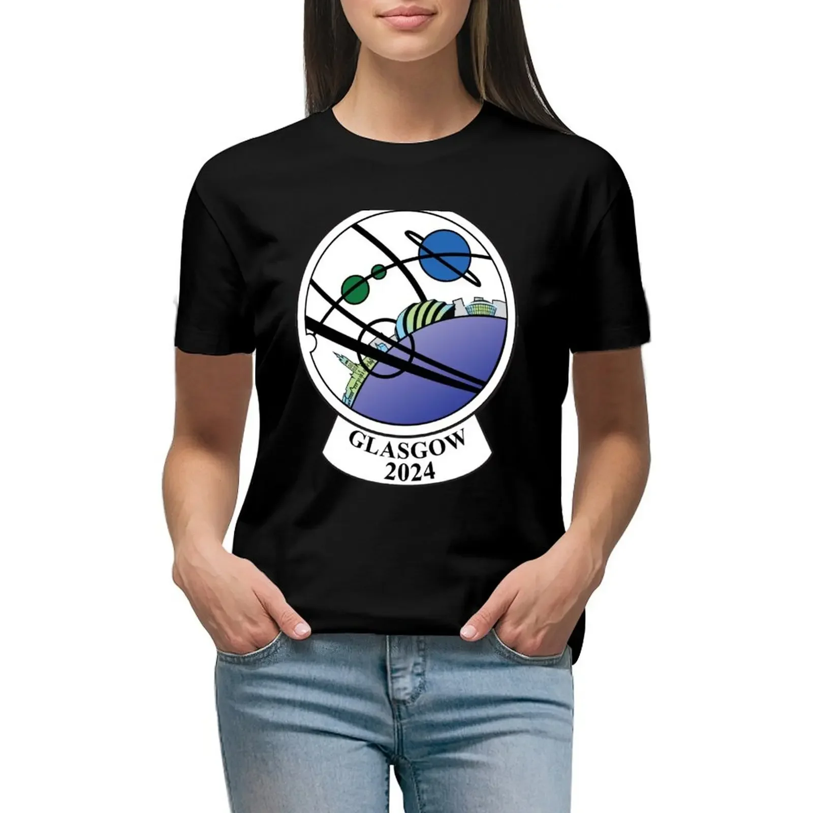 

Glasgow 2024 Worldcon logo T-Shirt summer clothes heavyweights graphics new edition t shirts for Women