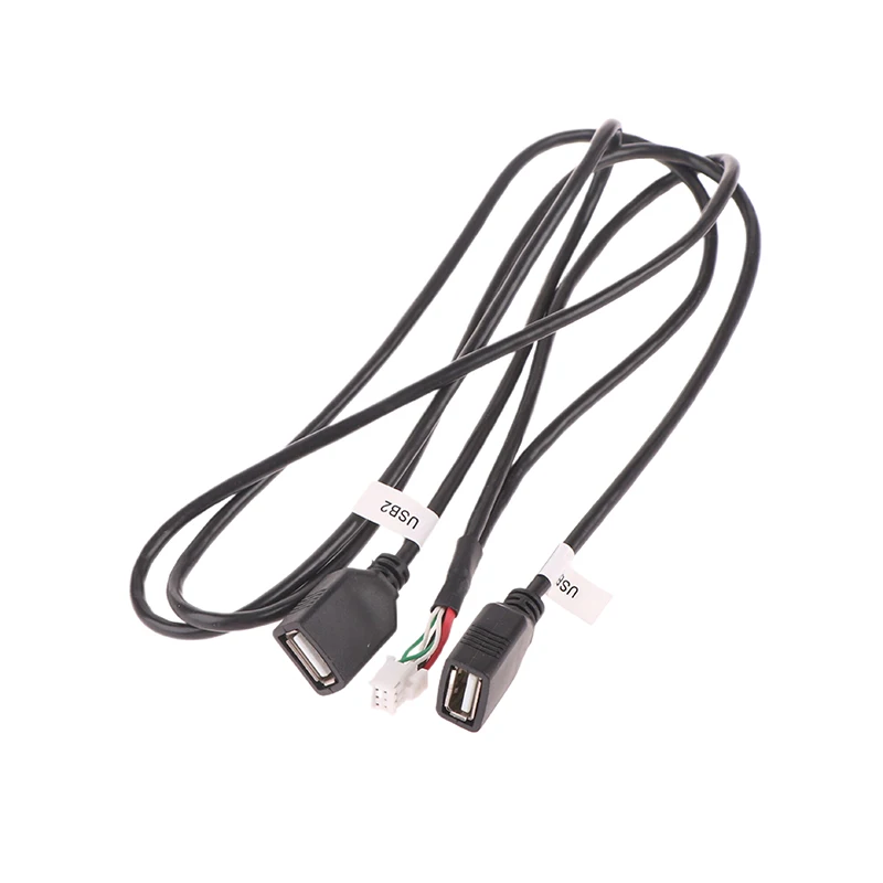 1pcs Car Multimedia Player Wire Harness Plug Connector 6 Pin Dual USB Interface Cable Adapter For Android Radio Navigation