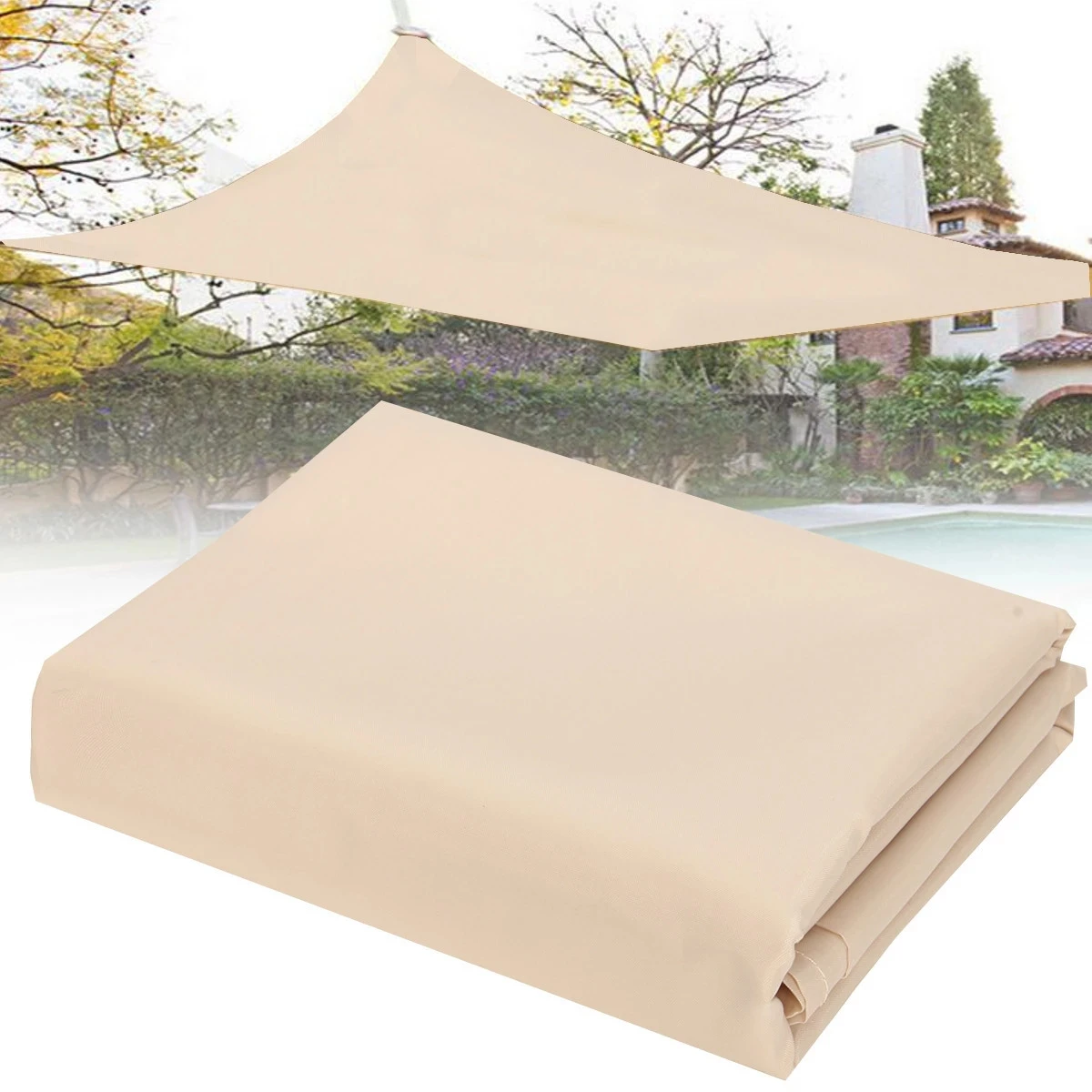 Factory Price 5x7M Large Sun Shelter Sunshade Outdoor Canopy Garden Patio Pool Shade Sail Camping Awning Polyester/PE