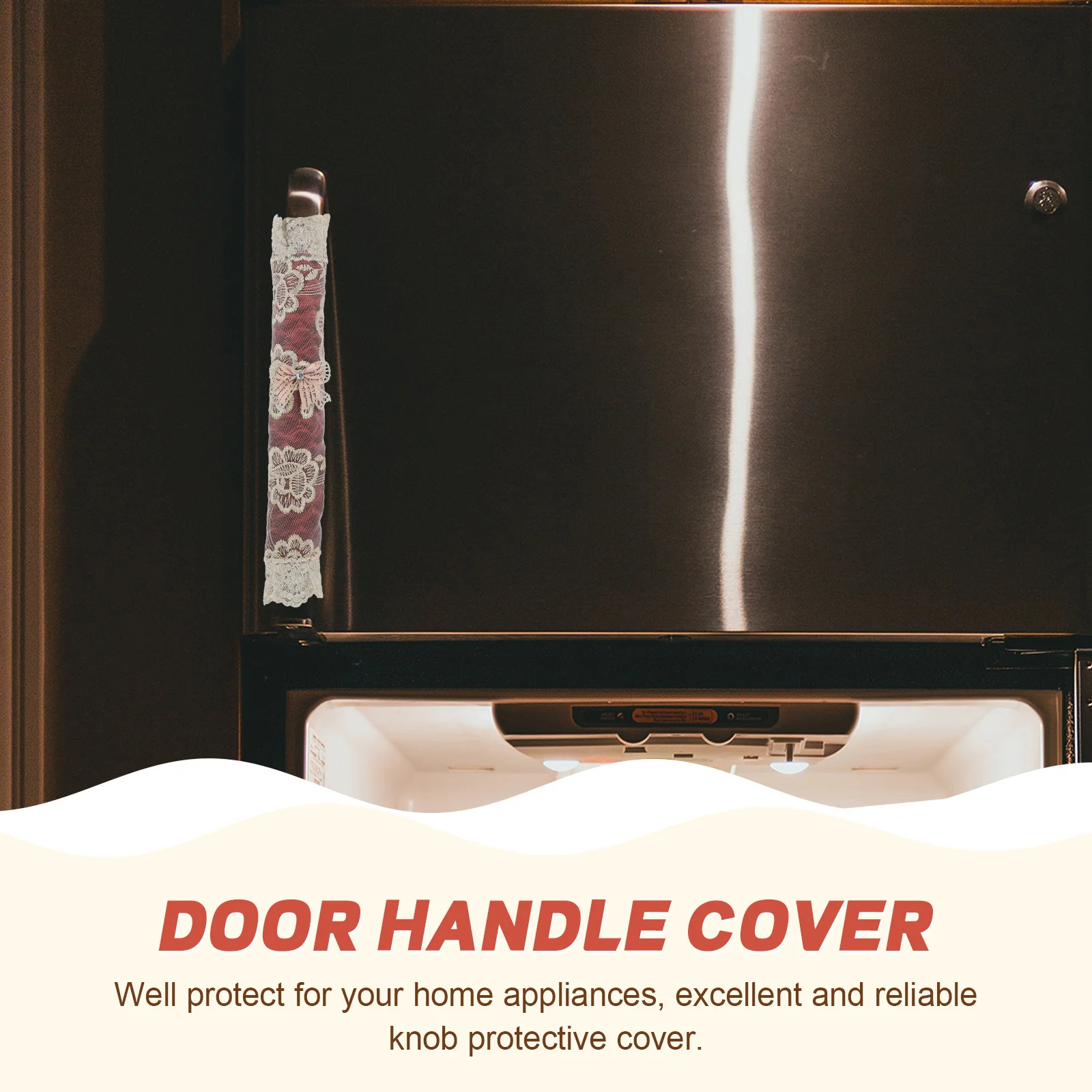 

2Pcs Refrigerator Door Handle Cover Modern Stylish Design Comfortable Grip Protection for Kitchen Appliances Anti-Skid Fridge