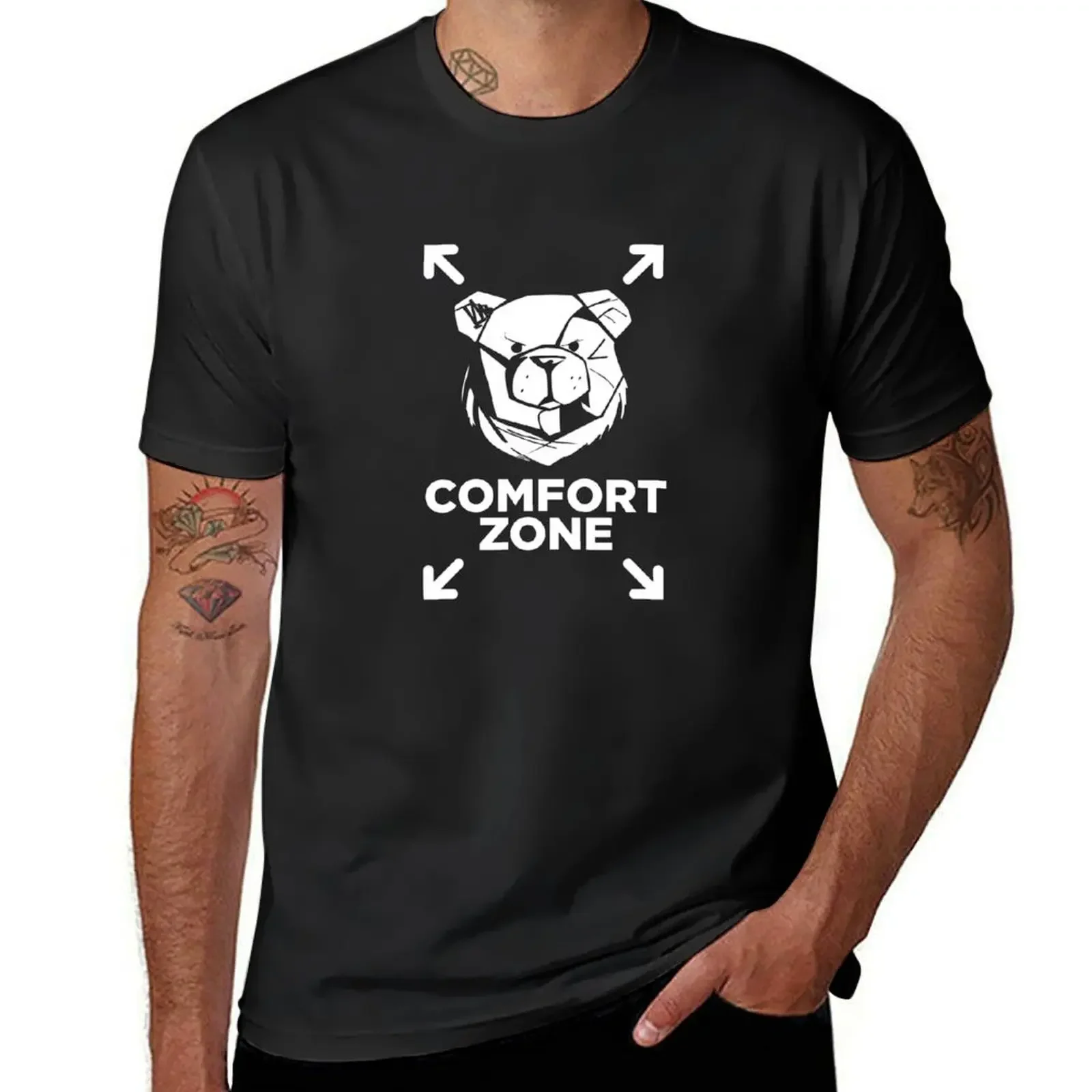 ROBUST BEAR COMFORT ZONE WHITE T-Shirt hippie clothes korean fashion T-shirts for men cotton