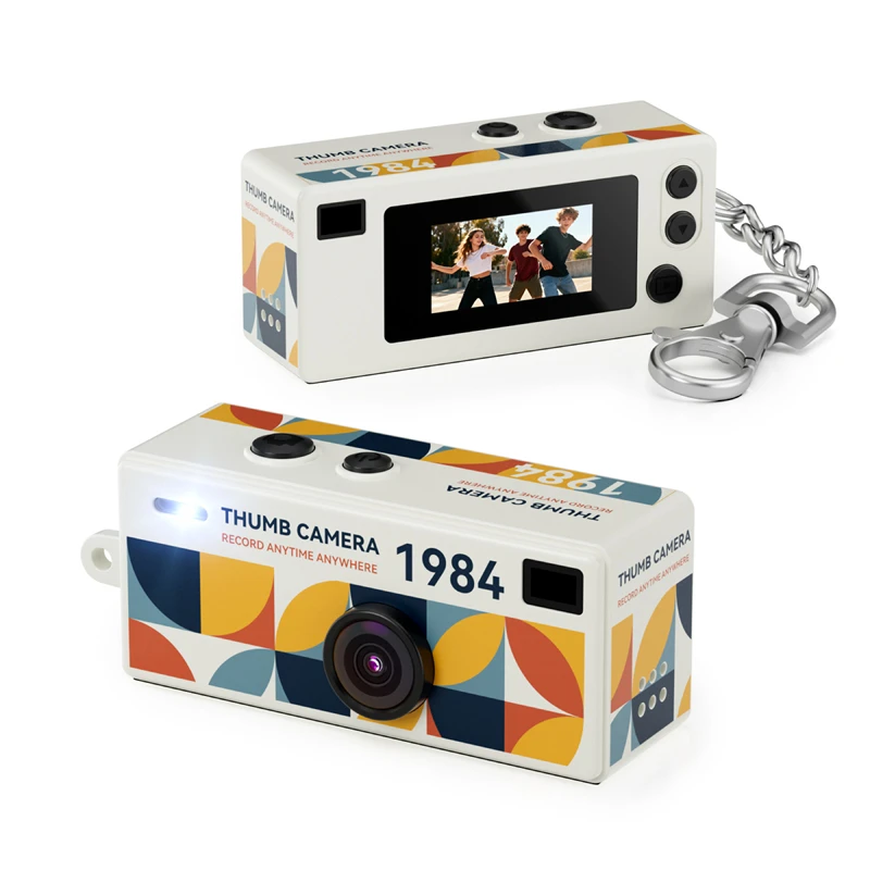 Lenovo Neue 1080P Cartoon-Kamera Mini-Kamera für Fotos und Videos Tragbare Daumengroße Kamera für Studenten Perfekt als Geschenk.