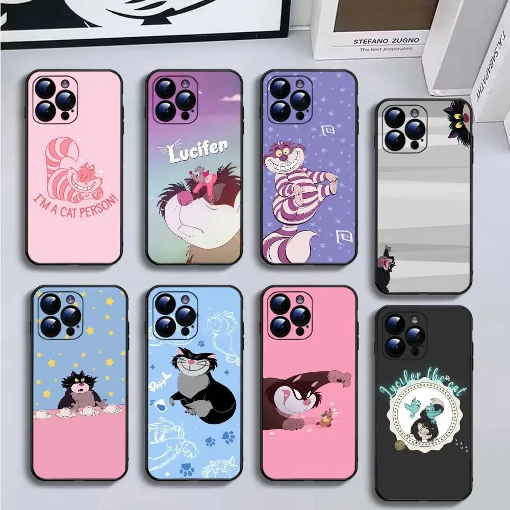 

L-Lucifer Cat2 Phone Case For iPhone16,15,14,13,12,11 Plus,Pro Max,XS,X,XR,SE,Mini,8,7,Soft Black Cover