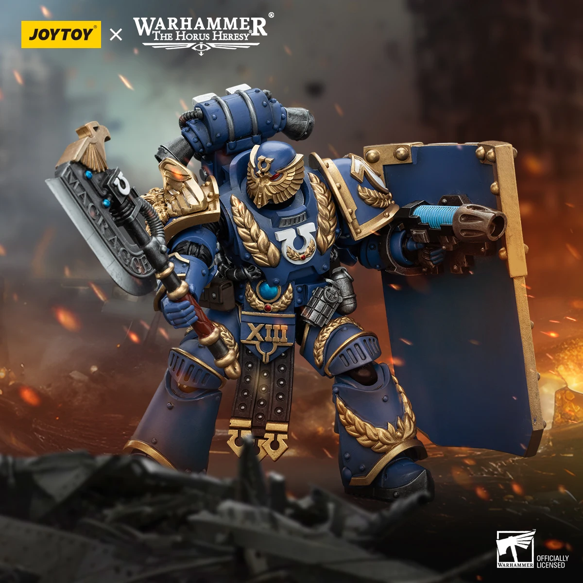 JOYTOY Warhammer 40K figura de acción Ultramarines Invictarus Suzerain Squad 1/18 Anime modelo militar juguete